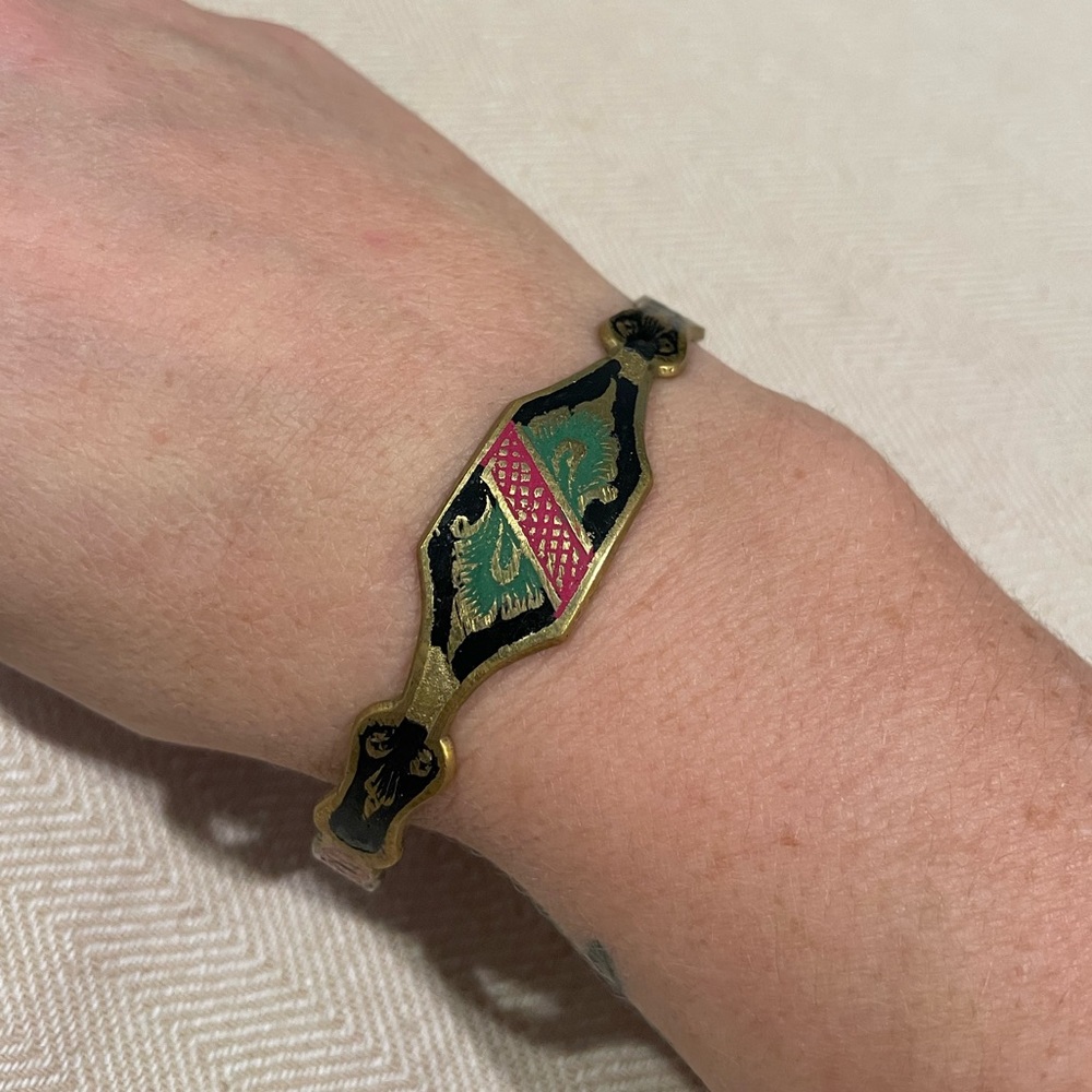 Gold antique cuff bracelet